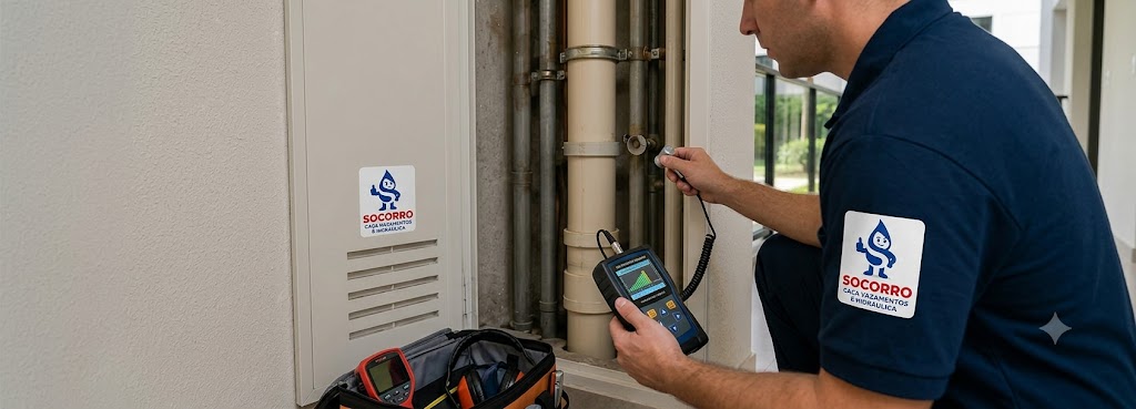 Profissional realizando Caça Vazamento de Água (Detecção Eletrônica) em Porto Belo